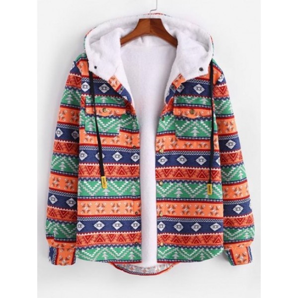 Tribal Ethnic Aztec Printed Fluffy Lined... Tribal Ethnic Aztec Printed Fluffy Lined...