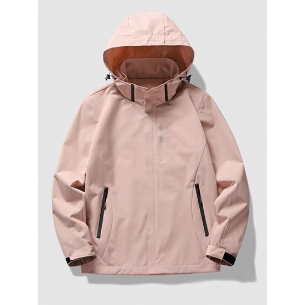 Zippered Pockets Ourdoors Hooded Jacket Zippered Pockets Ourdoors Hooded Jacket