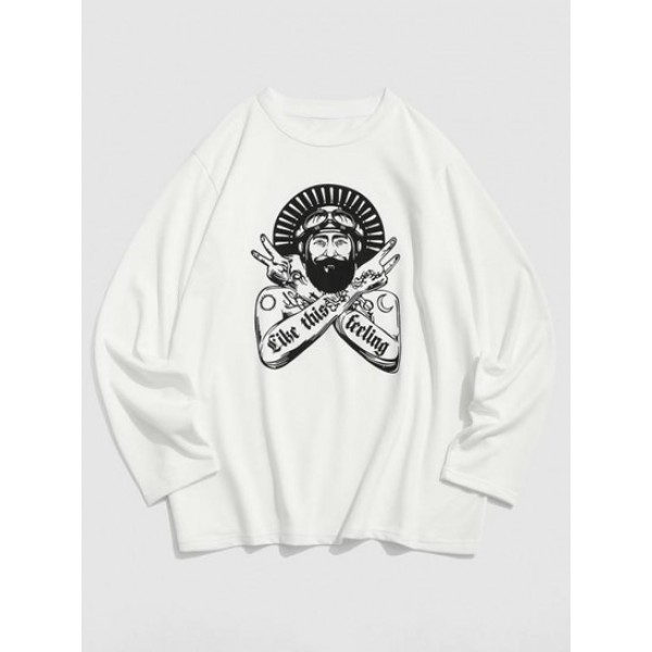 Streetwear Character Graphic Print Long ... Streetwear Character Graphic Print Long ...
