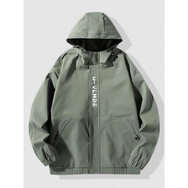 Letter Stitching Hooded Jacket Letter Stitching Hooded Jacket