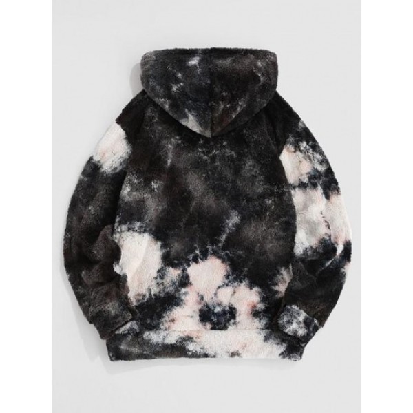 Streetwear Front Pocket Tie Dye Fluffy Hoodie Streetwear Front Pocket Tie Dye Fluffy Hoodie