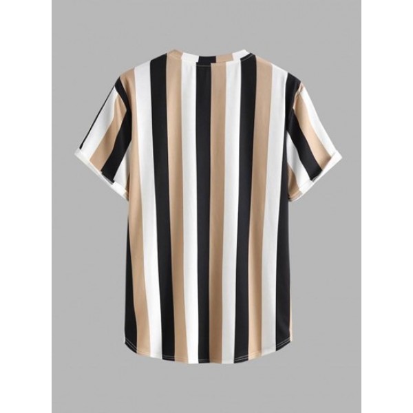 Vertical Stripe Graphic Short Sleeves Tee Vertical Stripe Graphic Short Sleeves Tee