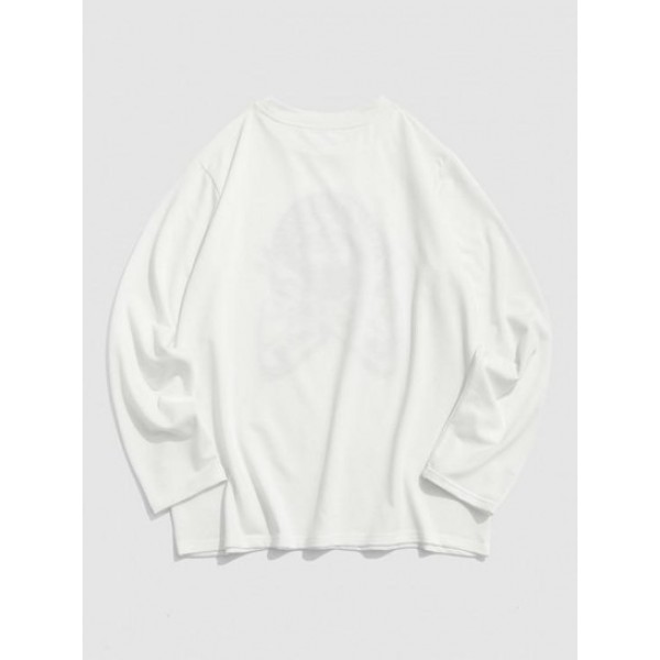 Streetwear Character Graphic Print Long Sleeve T-shirt Streetwear Character Graphic Print Long Sleeve T-shirt