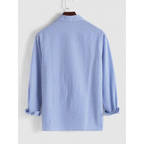 Seersucker Stripes Front Pocket Shirt Seersucker Stripes Front Pocket Shirt