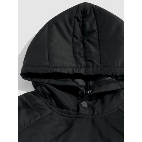 Raglan Sleeve Kangaroo Pocket Hooded Pullover Padded Jacket Raglan Sleeve Kangaroo Pocket Hooded Pullover Padded Jacket