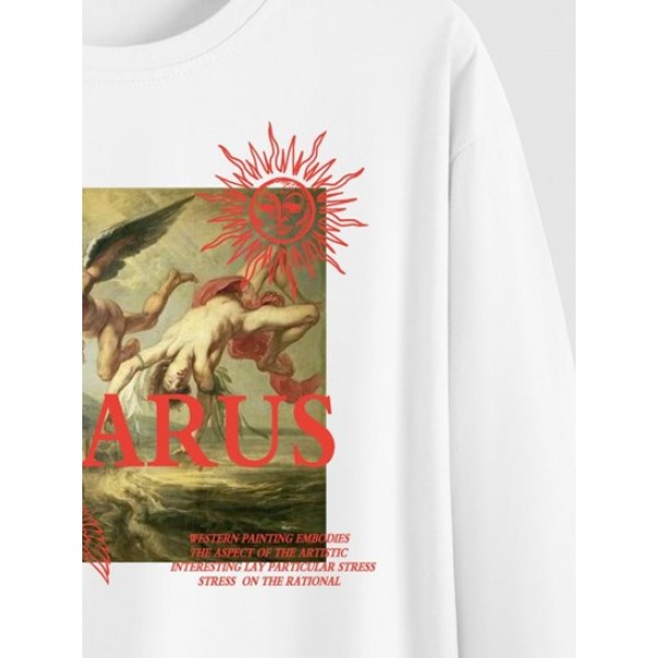 Renaissance Art ICARUS Angels Celestial Sun Wing Graphic T-shirt Renaissance Art ICARUS Angels Celestial Sun Wing Graphic T-shirt