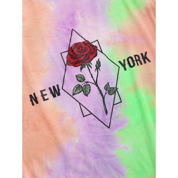 Tie Dye Rose New York Short Sleeve T-shirt Tie Dye Rose New York Short Sleeve T-shirt