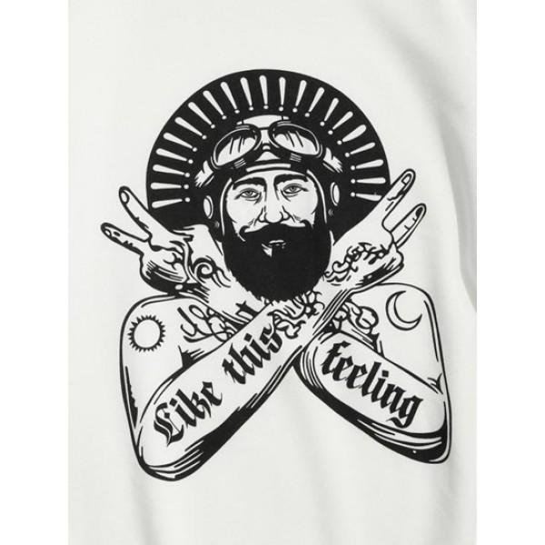 Streetwear Character Graphic Print Long Sleeve T-shirt Streetwear Character Graphic Print Long Sleeve T-shirt
