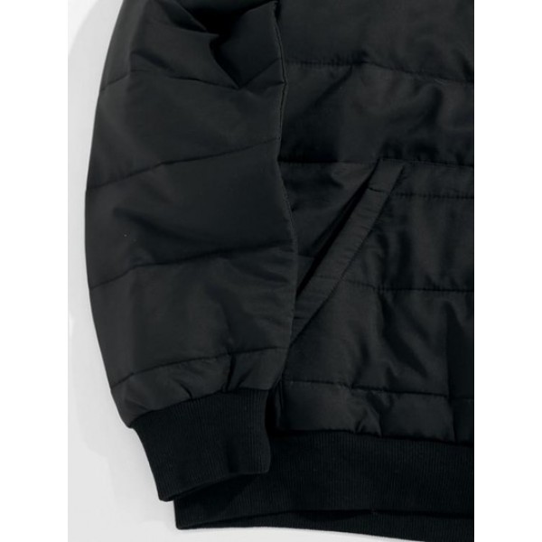 Raglan Sleeve Kangaroo Pocket Hooded Pullover Padded Jacket Raglan Sleeve Kangaroo Pocket Hooded Pullover Padded Jacket