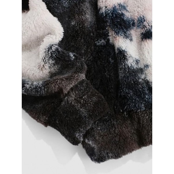 Streetwear Front Pocket Tie Dye Fluffy Hoodie Streetwear Front Pocket Tie Dye Fluffy Hoodie