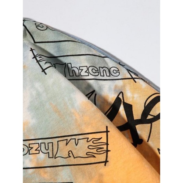 Tie-dye Number Printed Casual T-shirt Tie-dye Number Printed Casual T-shirt
